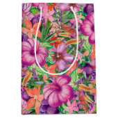 Patroon voor Tropische Hawaiian Flowers Medium Cadeauzakje (Voorkant)