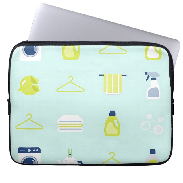 Patroon voor verse wasdag laptop sleeve (Voorkant)