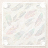 Patroon voor vervormde boho-veren glazen onderzetter (Achterkant)