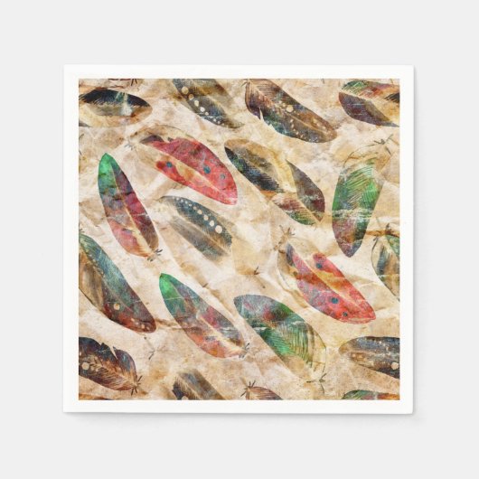 Patroon voor vervormde boho-veren servet (Voorkant)