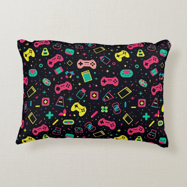 Patroon voor videogamecontrollers accent kussen (Achterkant)