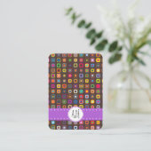 Patroon voor vierkantjes, viaarpatroon, retro visitekaartje (Staand voorkant)