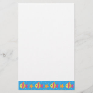 Patroon voor vis en Cartoon van Starfish Briefpapier