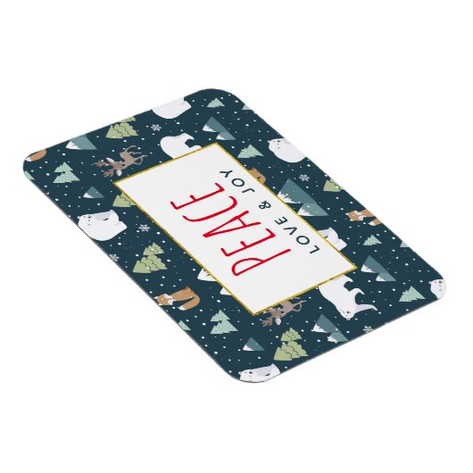 Patroon voor vredesliefde en vreugdevolle kerstdie magneet (Rechterzijde)