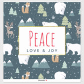 Patroon voor vredesliefde en vreugdevolle kerstdie sticker (Vel)