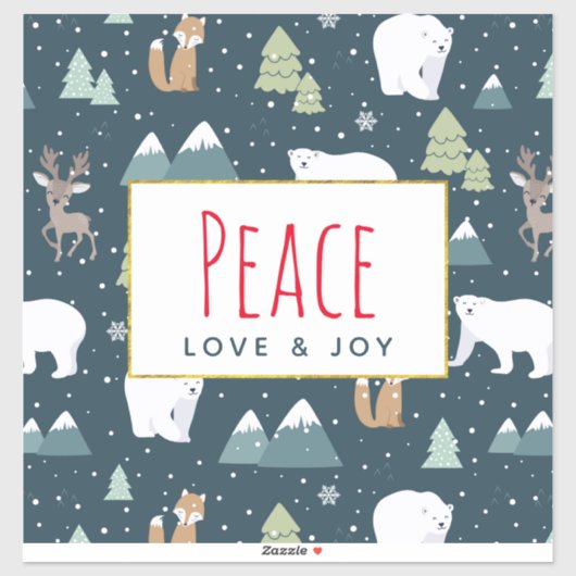 Patroon voor vredesliefde en vreugdevolle kerstdie sticker (Vel)