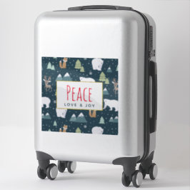 Patroon voor vredesliefde en vreugdevolle kerstdie sticker
