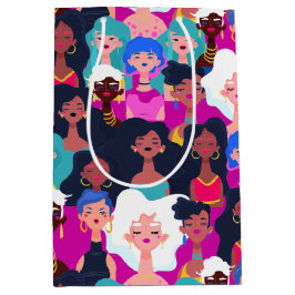 Patroon voor vrouwengezichten medium cadeauzakje