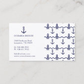 Patroon voor vuurtoren van het witte en Navy Ancho Visitekaartje (Achterkant)