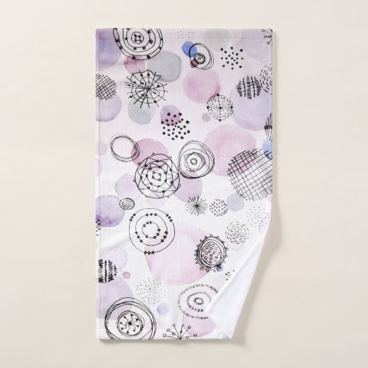 Patroon voor Warm Tones-Waterverf Bad Handdoek (Handdoek)