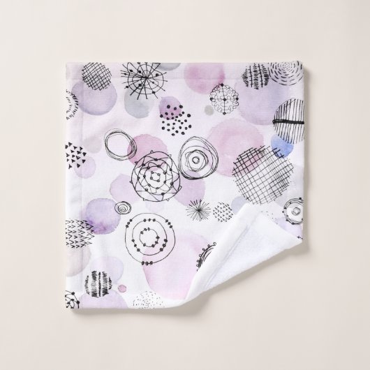 Patroon voor Warm Tones-Waterverf Bad Handdoek (Wasdoekje)