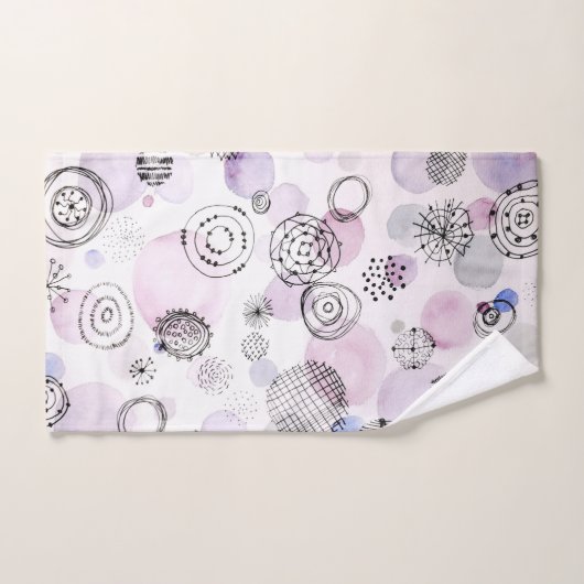 Patroon voor Warm Tones-Waterverf Bad Handdoek (Handdoek)