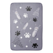 Patroon voor Waterverf met katten en poten Badmat (Voorkant Verticaal)