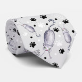 Patroon voor Waterverf met katten en poten Stropdas (Opgerold)