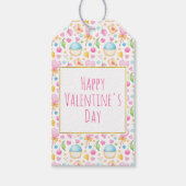 Patroon voor Waterverf van Valentijnse harten en m Cadeaulabel (Voorkant)