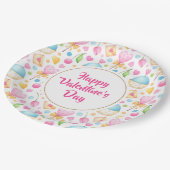 Patroon voor Waterverf van Valentijnse harten en m Papieren Bordje (Gekanteld)