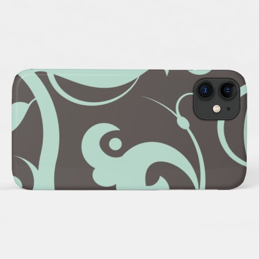 Patroon voor wervelingen, groen, grijs Case-Mate iPhone case (Achterkant (horizontaal))