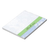 Patroon voor wervelingen, roodroos, blauw, Jouw na Notitieblok (Linkerzijde)