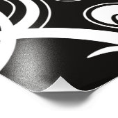 Patroon voor wervelingen, roodroos, zwart-wit foto afdruk (Hoek)