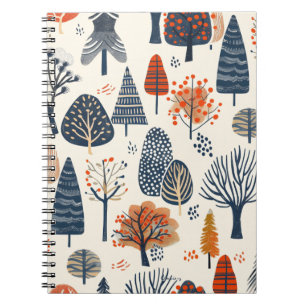 Patroon voor witte bomen notitieboek
