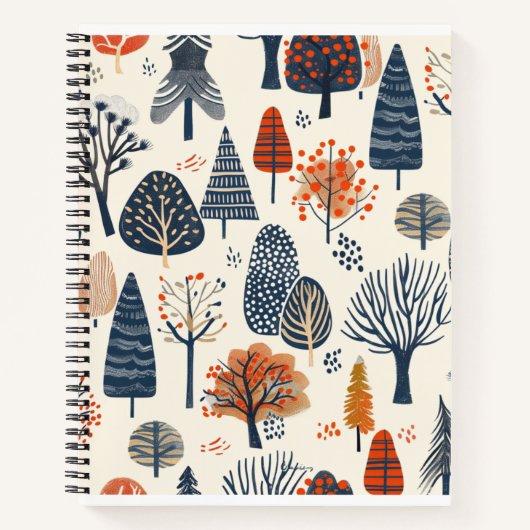 Patroon voor witte bomen notitieboek (Voorkant)