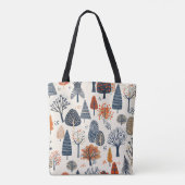 Patroon voor witte bomen tote bag (Achterkant)