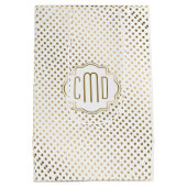 Patroon voor witte en goudpokadots medium cadeauzakje (Achterkant)