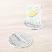 Patroon voor witte en grijze marmer zandsteen onderzetter (Zijkant)