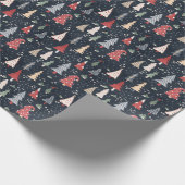 Patroon voor witte kerstbomen cadeaupapier (Hoek)