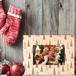 Patroon voor witte kerstbomen gegraveerde lijstjes