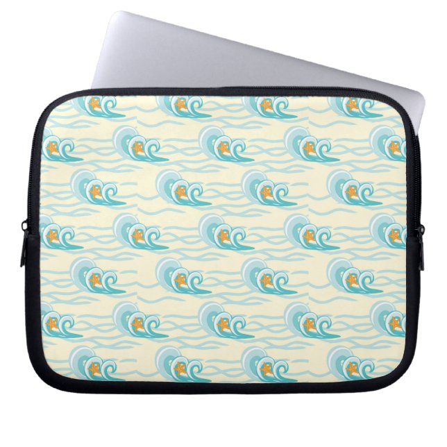 Patroon voor zachte golven laptop sleeve (Voorkant)