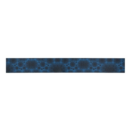 Patroon voor zwart en blauw Mandala Grosgrain Lint (Voorkant)