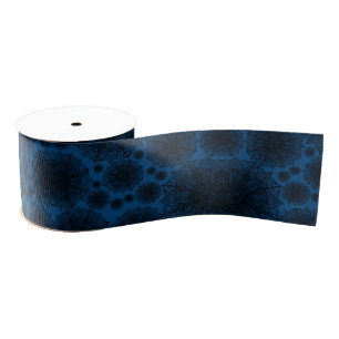 Patroon voor zwart en blauw Mandala Grosgrain Lint