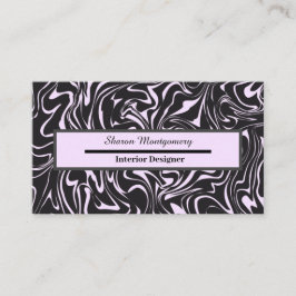 Patroon voor zwart en roze teerbaar vloeibaar slib visitekaartje