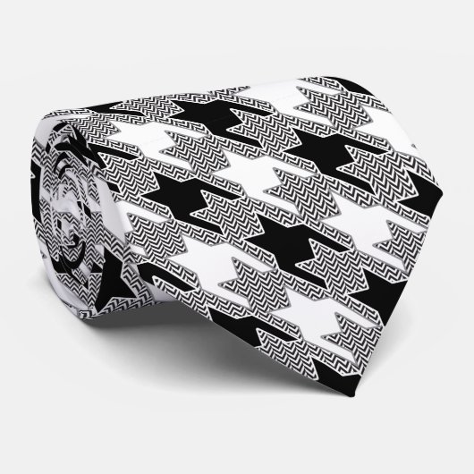 Patroon voor zwart en wit geluid stropdas (Opgerold)
