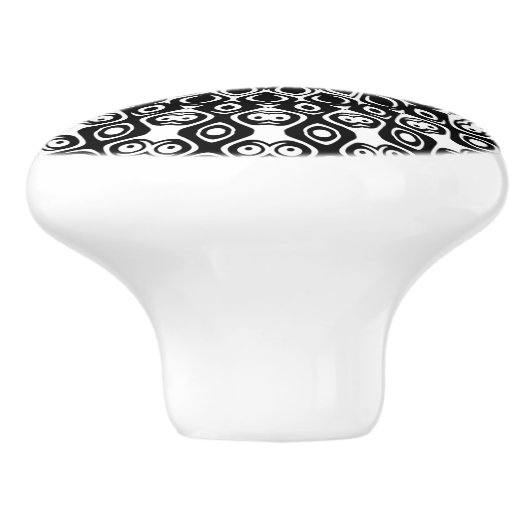 Patroon voor zwart en wit Mandala Keramische Knop (Zijkant)
