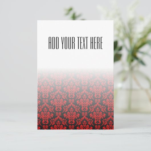 Patroon voor zwart-wit en rood Damask (Staand voorkant)