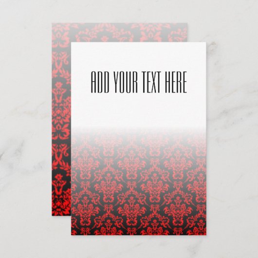 Patroon voor zwart-wit en rood Damask (Voorkant / Achterkant)