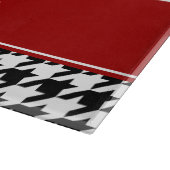 Patroon voor zwart-wit en rood geluid op maat snijplank (Hoek)