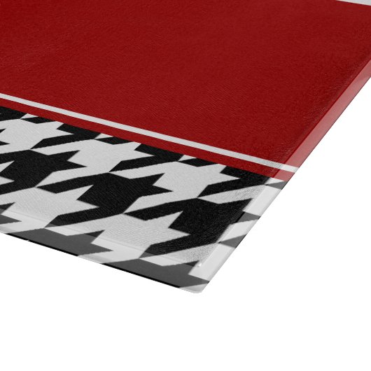 Patroon voor zwart-wit en rood geluid op maat snijplank (Hoek)