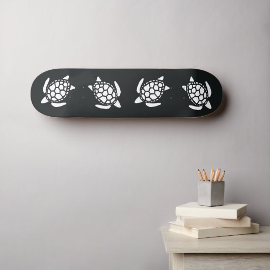 Patroon voor zwart-wit Zee Persoonlijk Skateboard (Muurkunst (Horizontaal))