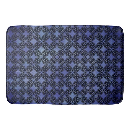 Patroon voor zwarte en blauwe diamanten badmat (Voorkant)