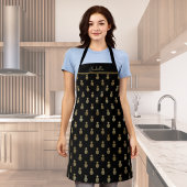 Patroon voor zwarte en gouden ananassen op maat schort