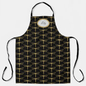 Patroon voor zwarte en goudvlieg schort (Voorkant)