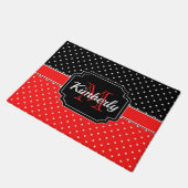 Patroon voor zwarte en rode Stippen Deurmat (Schuin)