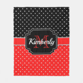 Patroon voor zwarte en rode Stippen Fleece Deken (Voorkant)