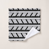 Patroon voor zwarte en witte Chevron Stripes Bad Handdoek (Wasdoekje)