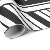 Patroon voor zwarte en witte Chevron Stripes Cadeaupapier (Rol Hoek)
