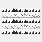 Patroon voor zwarte en witte Chevron Stripes Inpakpapier Vel (Voorkant 2)