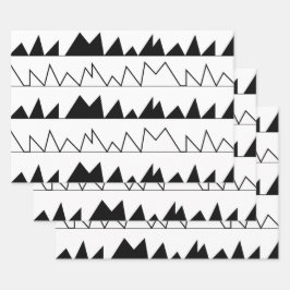 Patroon voor zwarte en witte Chevron Stripes Inpakpapier Vel